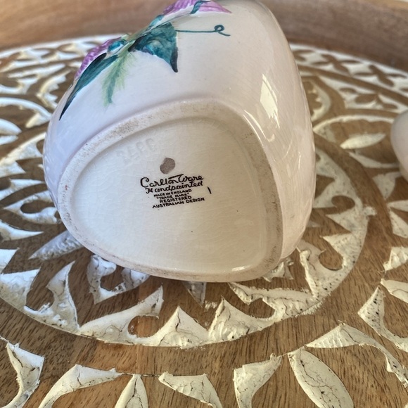 Carlton Ware Handpainted, Made in England, Morning Glory, Teapot & Sugar Dish - Picture 13 of 15